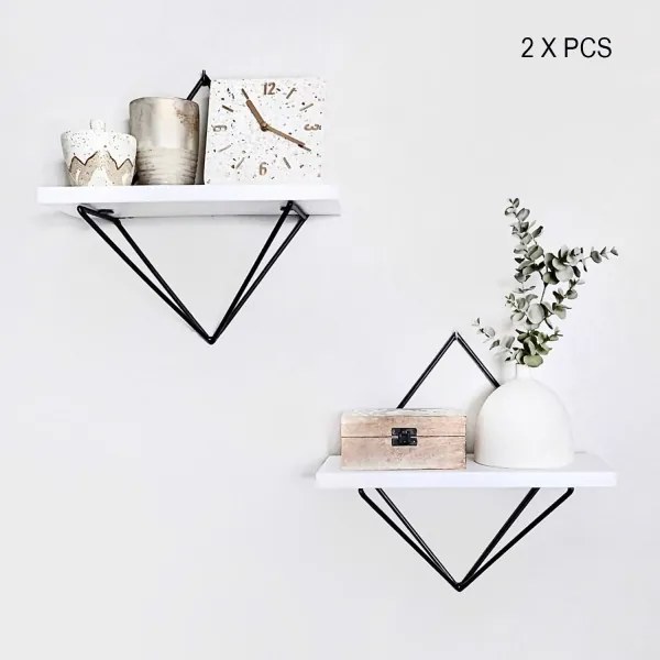 Set di 2 mensole DIA, bianco/nero