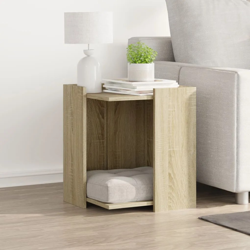 Recinto lettiera gatti rovere sonoma 60x40x40 cm in truciolato