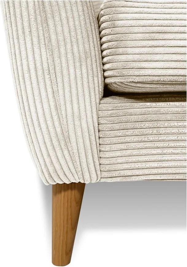 Divano in velluto a coste bianco 206 cm Paris - Scandic