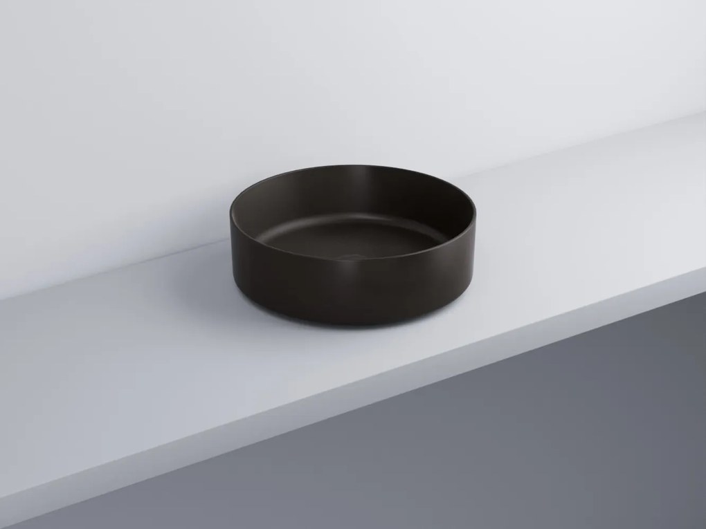 Cielo Shui Comfort Lavabo da appoggio 40 cm tondo senza troppopieno in ceramica lavagna