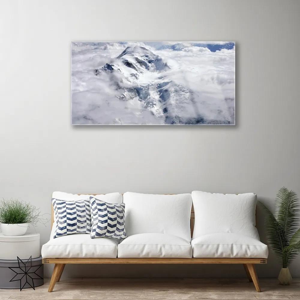 Quadro vetro acrilico Paesaggio di montagna di nebbia 100x50 cm