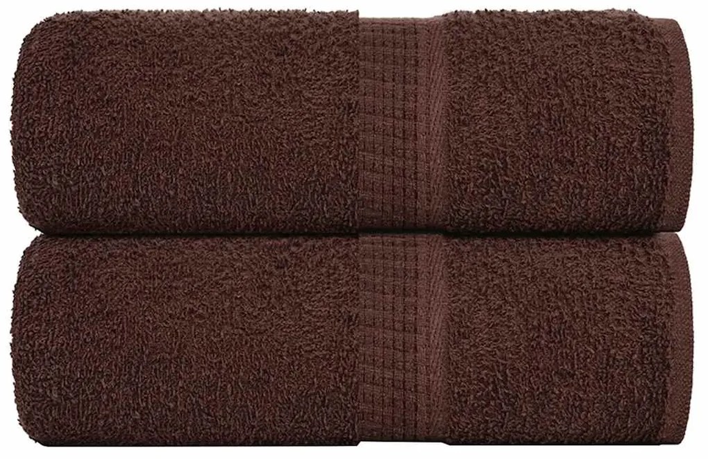 Asciugamani Ospiti 2 Pz Marrone 30x50 Cm 360 G/m² 100% Cotone /