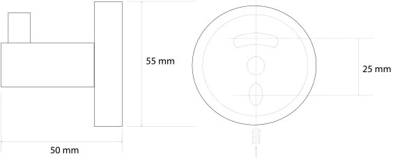 Sapho - Gancio da parete X-ROUND 5,5x5 cm oro