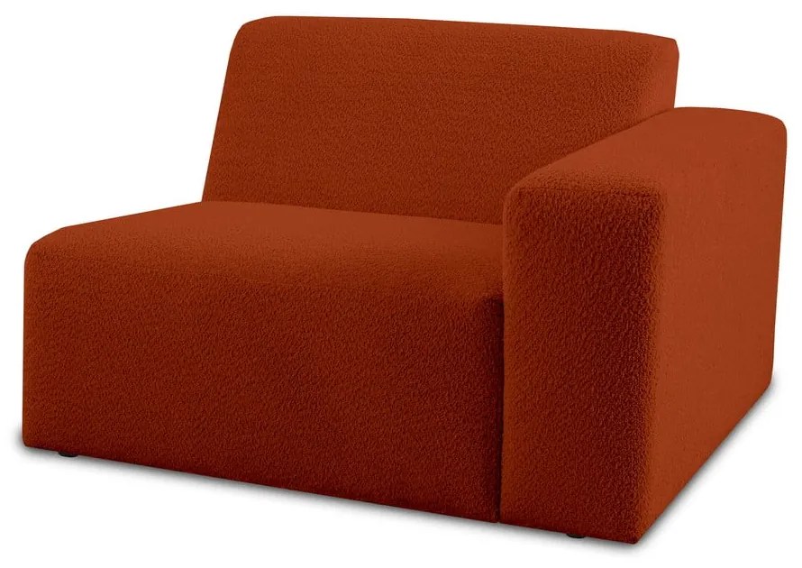Modulo divano in tessuto bouclé color mattone (angolo destro) Roxy - Scandic
