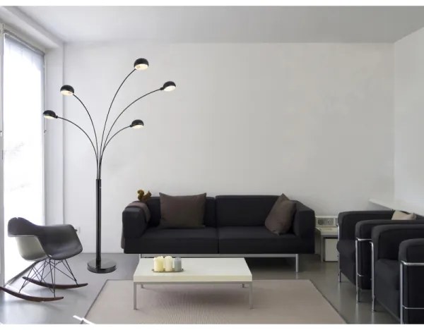 Globo 58228NB - Lampada con piedistallo SEYMOUR 5xE14/40W/230V nero