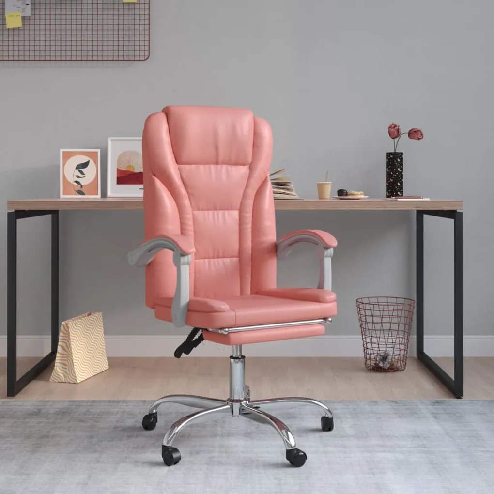 Poltrona Da Ufficio Reclinabile Rosa İn Similpelle /