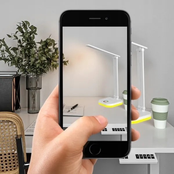 Lampada da tavolo LED RGBW dimmerabile con ricarica wireless LED/7W/5V USB bianca