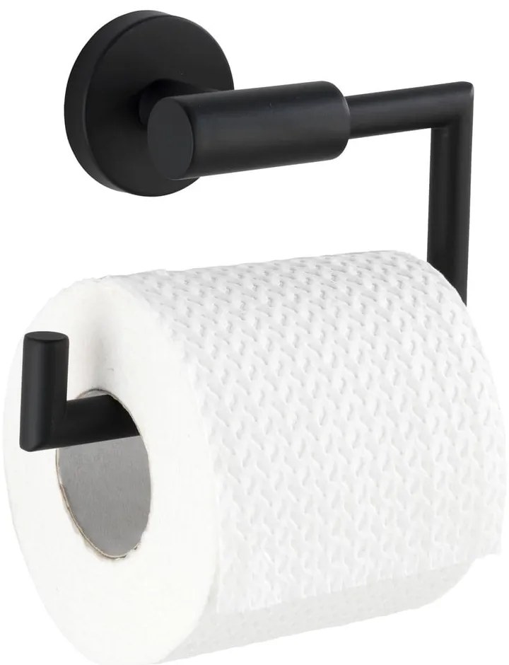 Porta carta igienica autoportante in acciaio inox nero opaco Bosio - Wenko