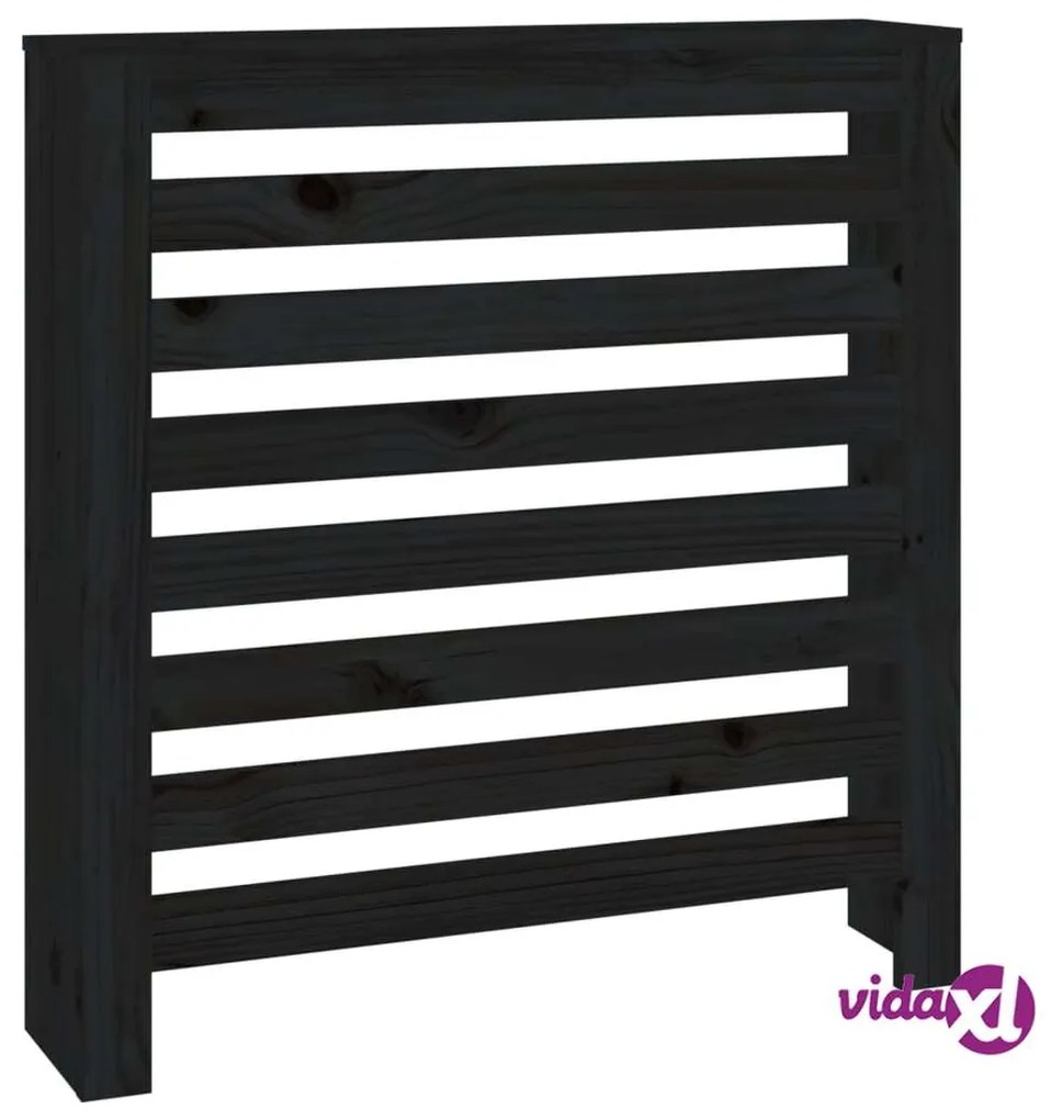 vidaXL Copertura Termosifone Nera 79,5x19x84 cm Legno Massello Pino