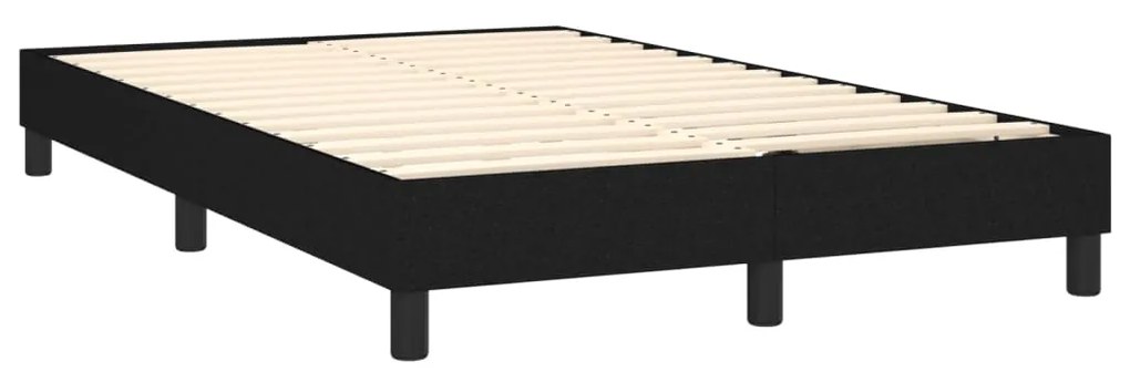 Letto a molle con materasso e led nero 120x200cm in tessuto