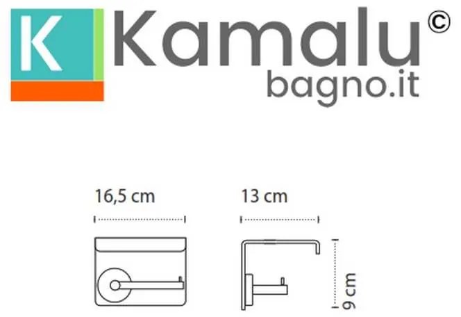 Kamalu - portarotolo a muro design coperto in acciaio inox bianco opaco | mira-b