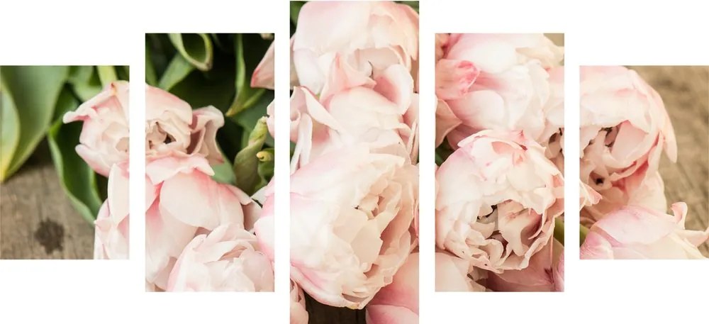 Quadri 5 pezzi – Bouquet romantico