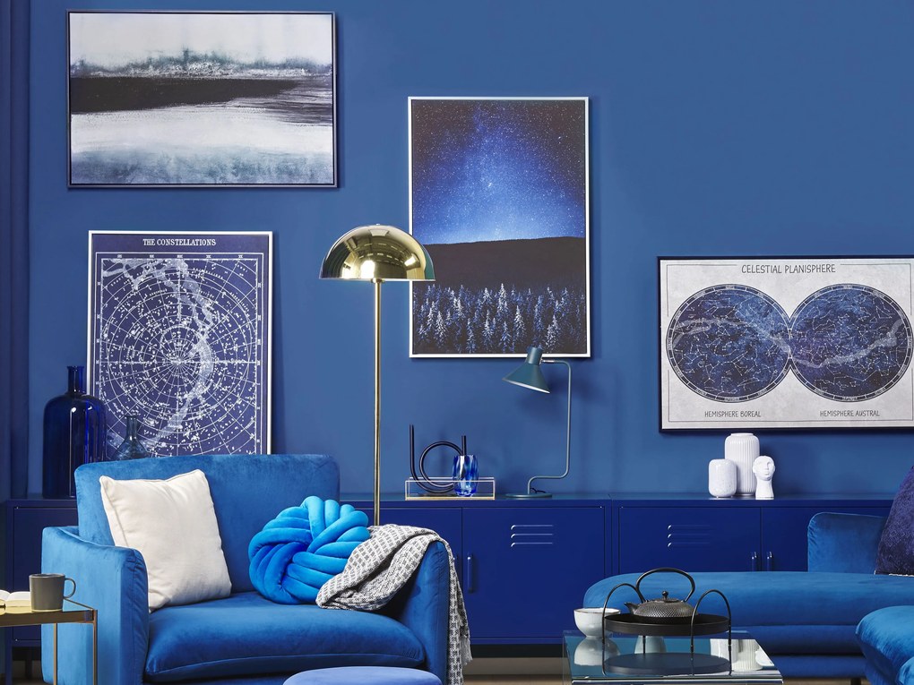 Quadro su tela con cornice blu 63 x 93 cm GRIZZANA Beliani