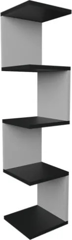 Mensola Ad Angolo Zig-Zag 5 Ripiani 25x25x109 Musa Bianco E Antracite