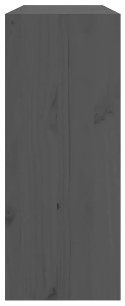 Portabottiglie Grigio 62x25x62 cm in Legno Massello di Pino