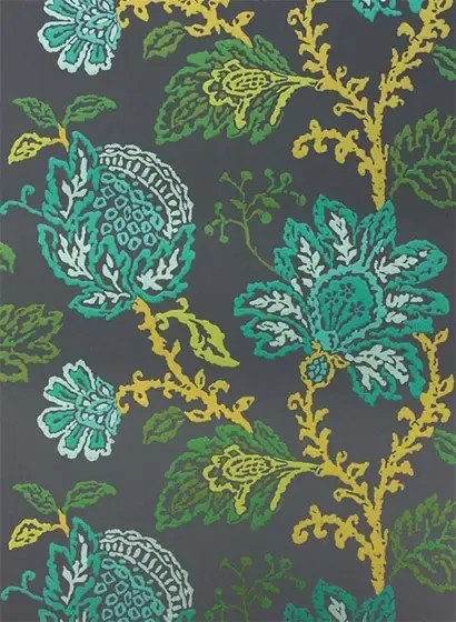 Nina Campbell Carta da parati Coromandel - Teal/ Green/ Lime