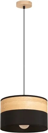 Lampada a sospensione su cavo ALBA 1xE27/15W/230V diam. 25 cm nero/marrone