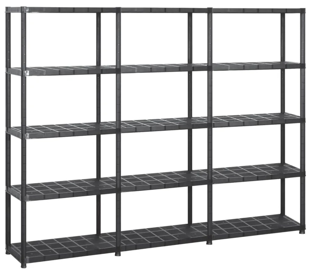 Scaffale A 5 Ripiani Nero 213x38x170 Cm İn Plastica /