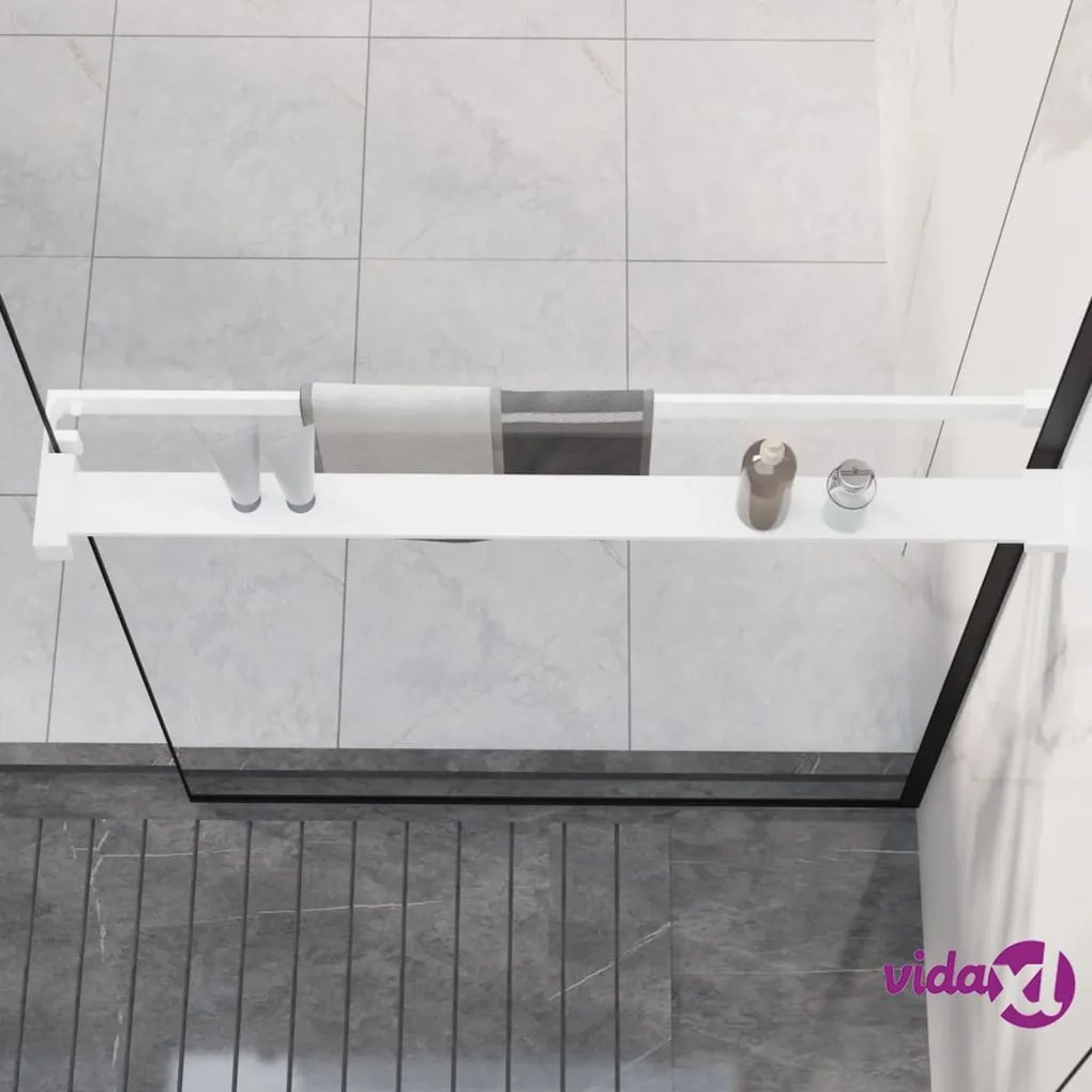vidaXL Mensola Doccia per Parete Doccia Walk-in Bianca 80 cm Alluminio