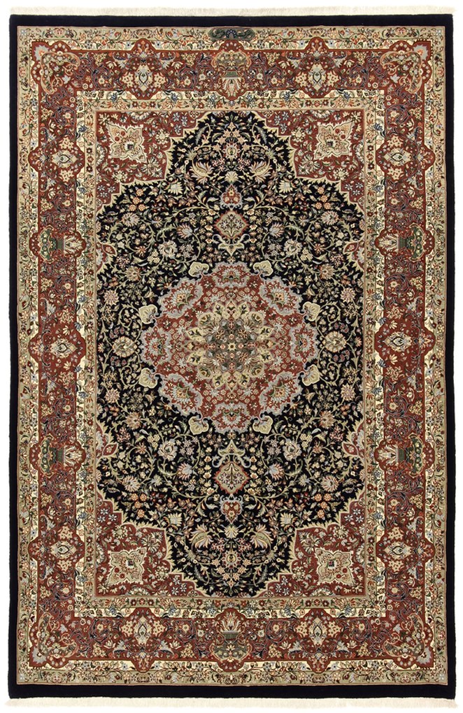 Isfahan Tappeto 230 x 150 (Iran) Annodato A Mano