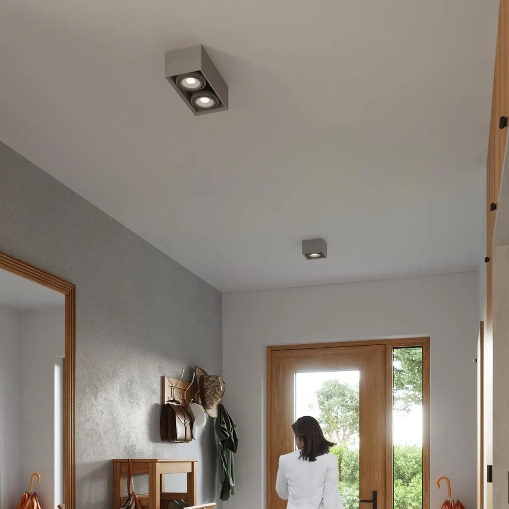 Lampada da soffitto in Cemento QUATRO 1 Base AR111 - Grigia