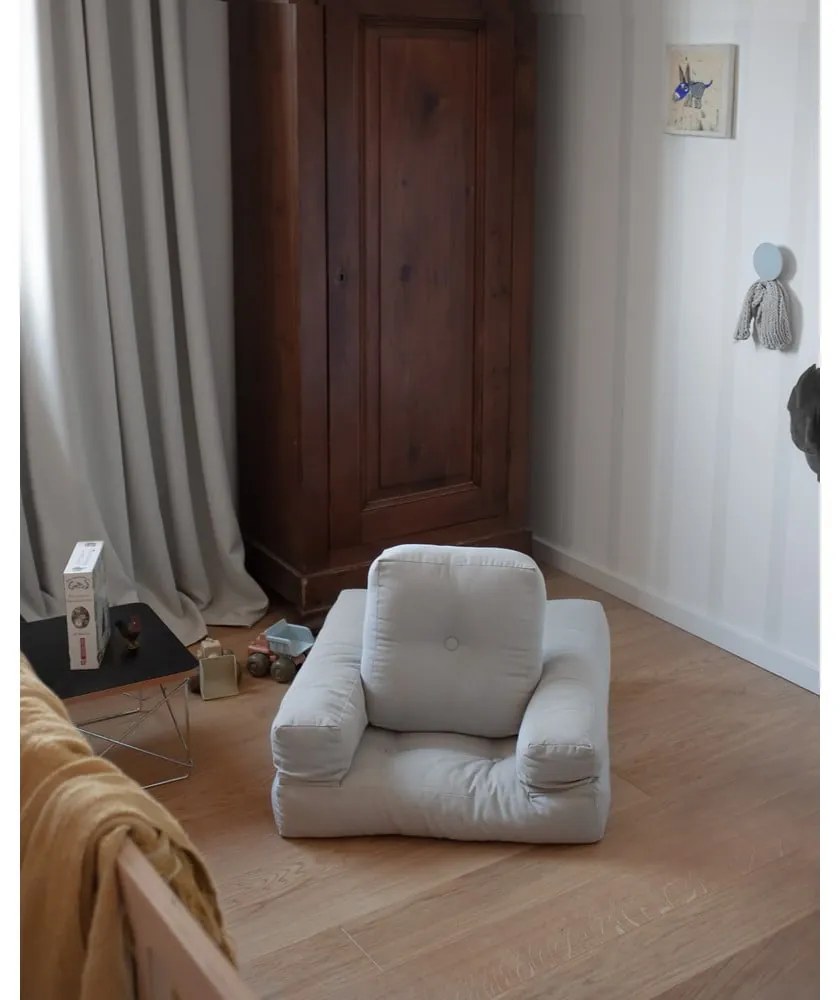 Poltrona pieghevole per bambini con sgabello Grigio scuro Mini Cube - Karup Design