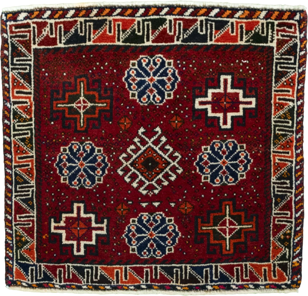 Shiraz Tappeto persiano 60 x 60 Rosso (Iran) Annodato A Mano
