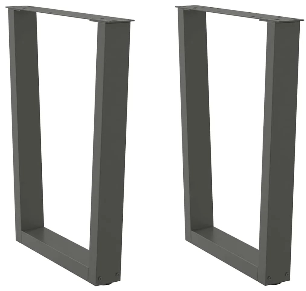 Gambe Tavolo Pranzo A V 2 Pz Antracite 60x(72-73,3)cm Acciaio /