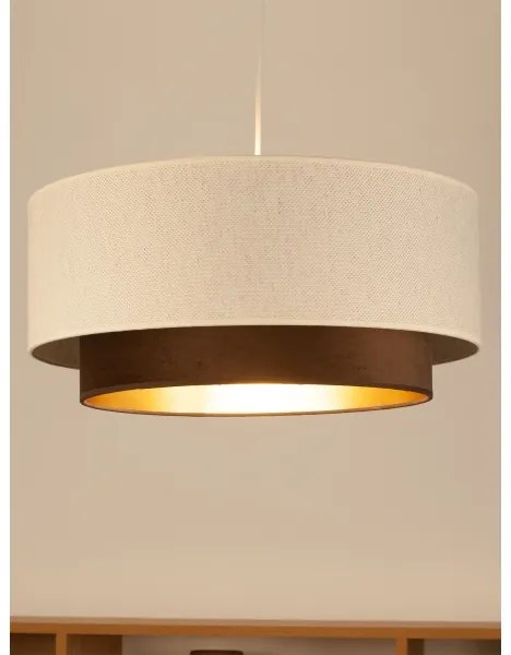 Lampadario a sospensione con cavo NATIA 1xE27/60W/230V bianco/marrone