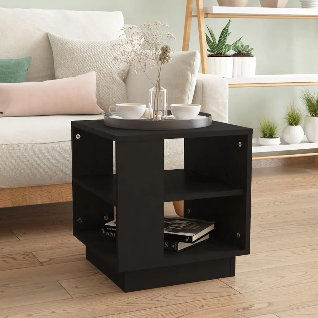 Tavolino Da Salotto Nero 40x40x43 Cm İn Legno Multistrato /