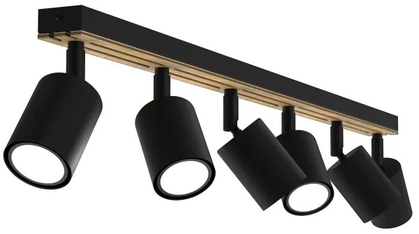 Faretto TERRA 6xGU10/8W/230V nero/quercia