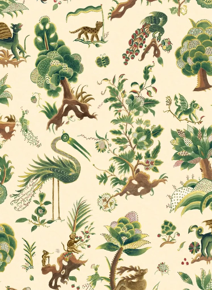 GP & J Baker Carta da parati Grand Gertrude - Document Green