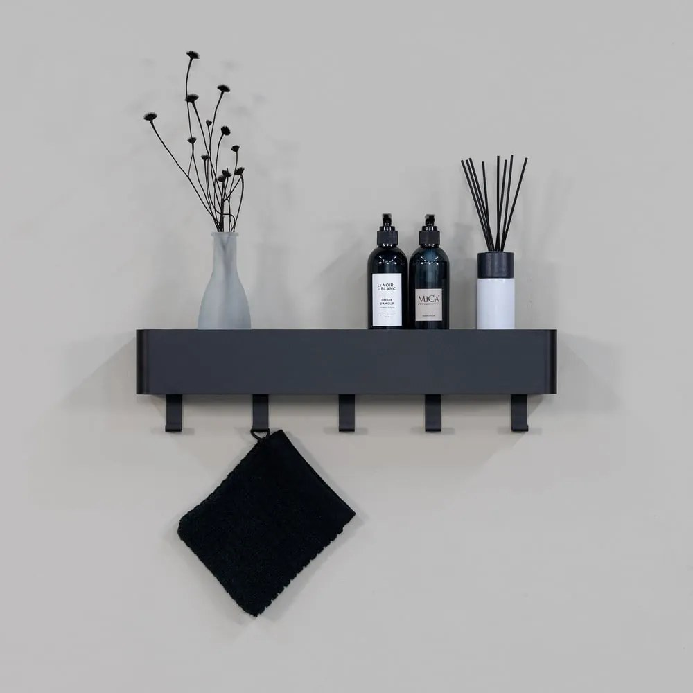 Mensola da bagno da parete nera in acciaio Multi – Spinder Design
