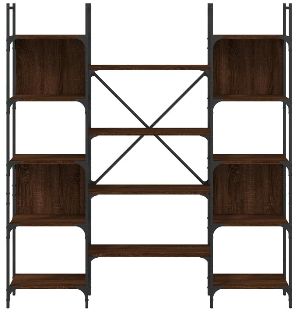 Libreria rovere marrone 155,5x24x166,5 cm in legno multistrato