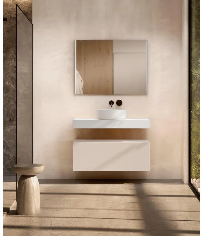 Base per mobile bagno Element VISOBATH 1 cassetto P 46 x L 100 x H 35 cm cotone laccato truciolare