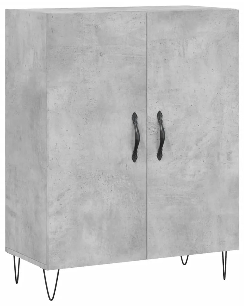 Credenza Grigio Cemento 69,5x34x180 cm in Legno Multistrato