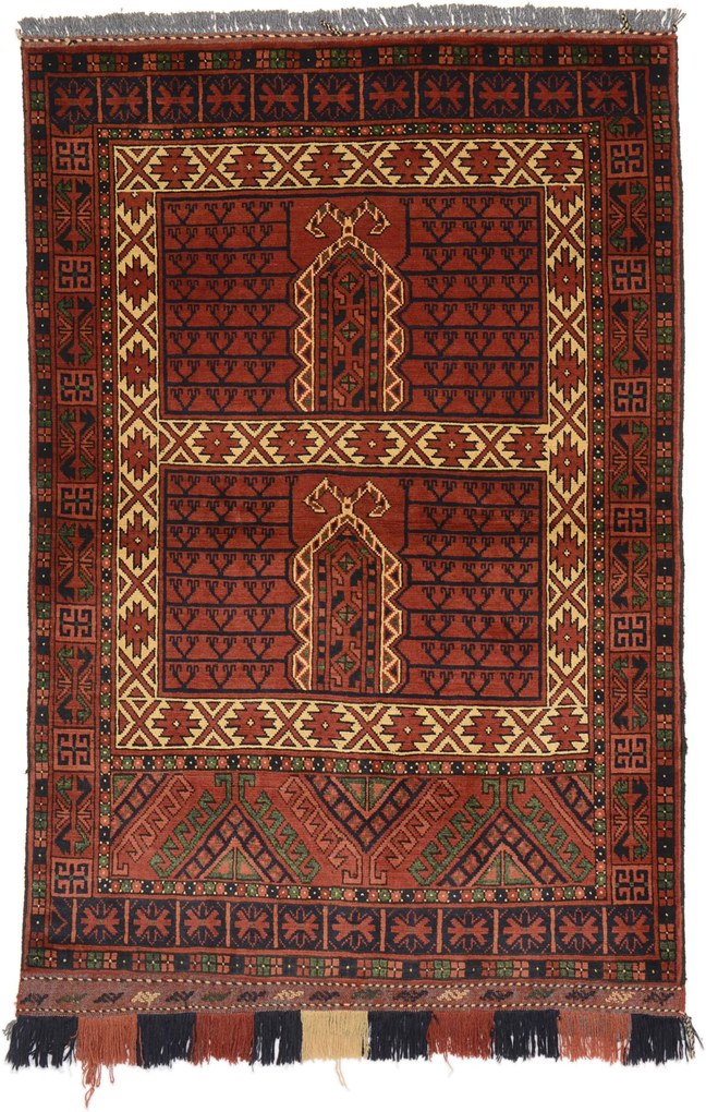 Turkmen Tappeto 100 x 150 (Afghanistan) Annodato A Mano