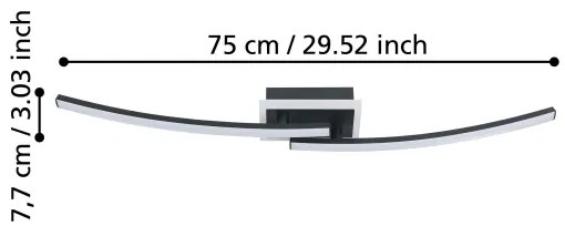 Eglo 901217 - Plafoniera LED LUNGOLAGO LED/12W/230V 4000K nero