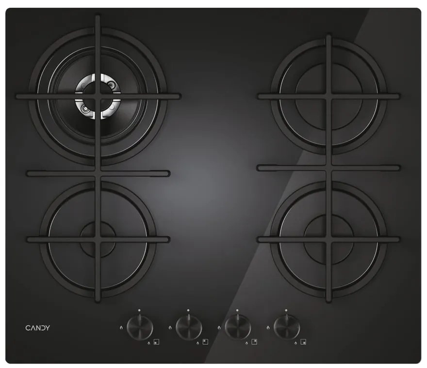 Piano cottura 4 fuochi CVG6BR4WTW VETRO WH CANDY nero