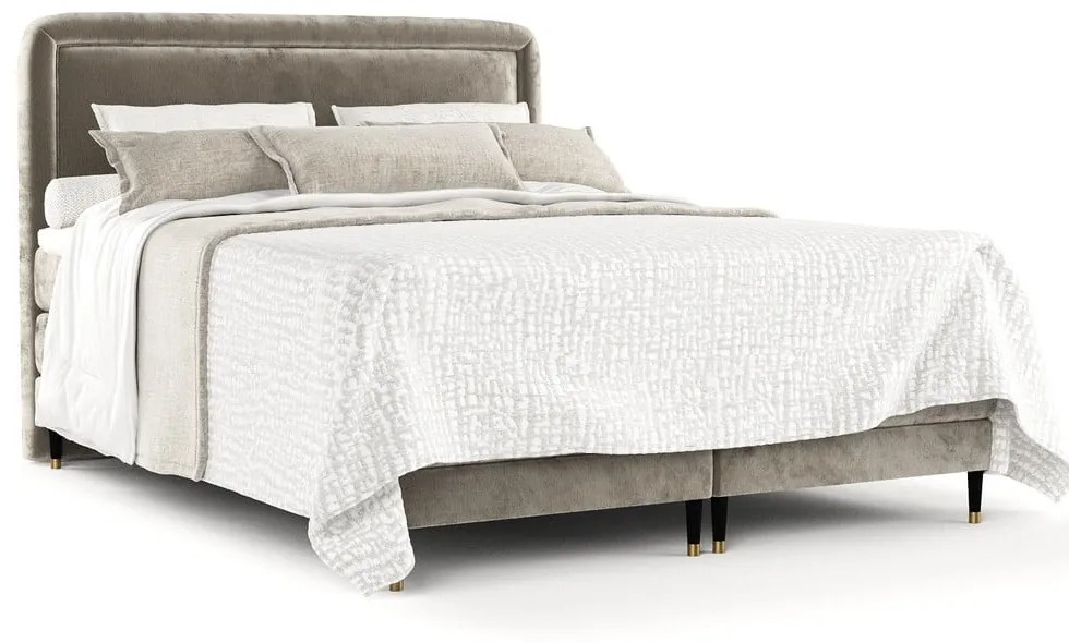 Letto boxspring marrone chiaro 160x200 cm Dove - Maison de Rêve