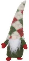 Gnomo Natale fermaporta 33 cm rombi rossi e verdi