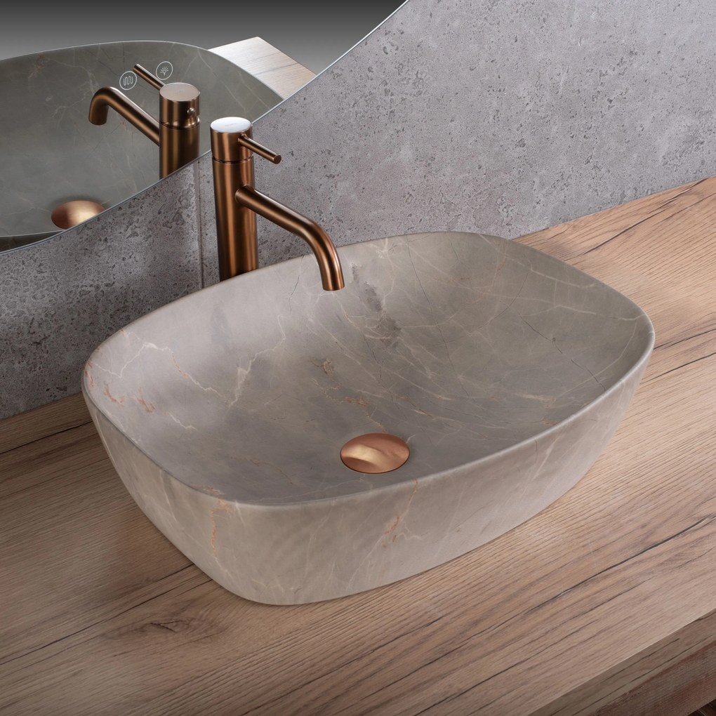 Lavabo da appoggio Rea Freja Beige