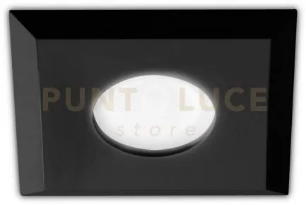 Gfa1191- faretto incasso 1 luce liscio nero in alluminio quadrato 9...