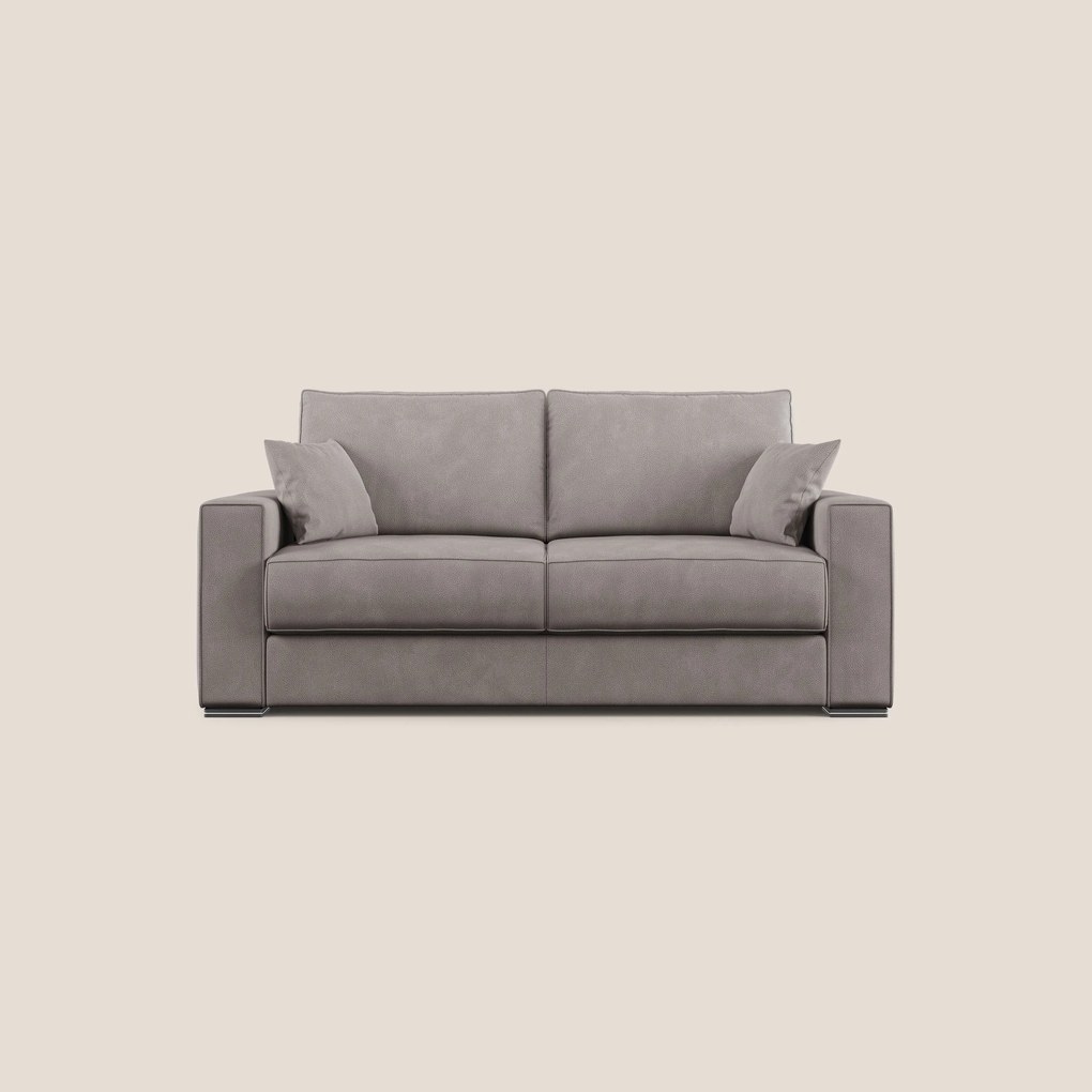 Dream Divano letto matrimoniale in microfibra effetto pelle smacchiabile T15 tortora