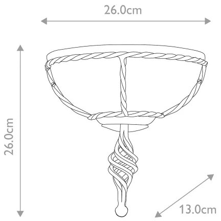 Elstead PB-WU-BLK-GOLD - Applique PEMBROKE 1xE27/60W/230V