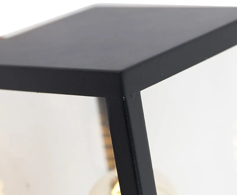 Lampada da parete per esterni moderna nera con vetro 30 cm - Rotterdam