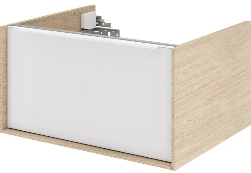 Mobile da bagno sospeso sotto lavabo L 60 x H 32 x P 48 cm betulla laccato lucido, 1 cassetto SENSEA Neo