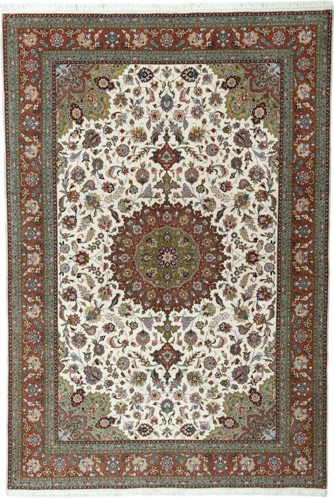 Tabriz Tappeto 210 x 300 Beige (Iran) Annodato A Mano