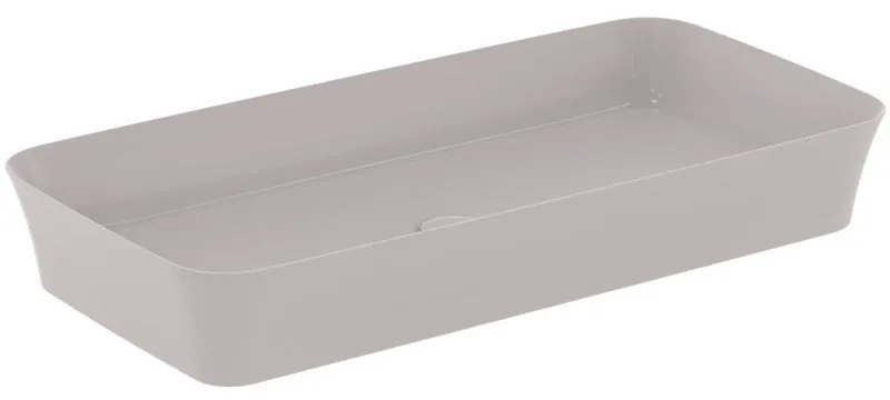 Lavabo da appoggio rettangolare in ceramica L 80 x P 40 x H 12 cm cemento grigio