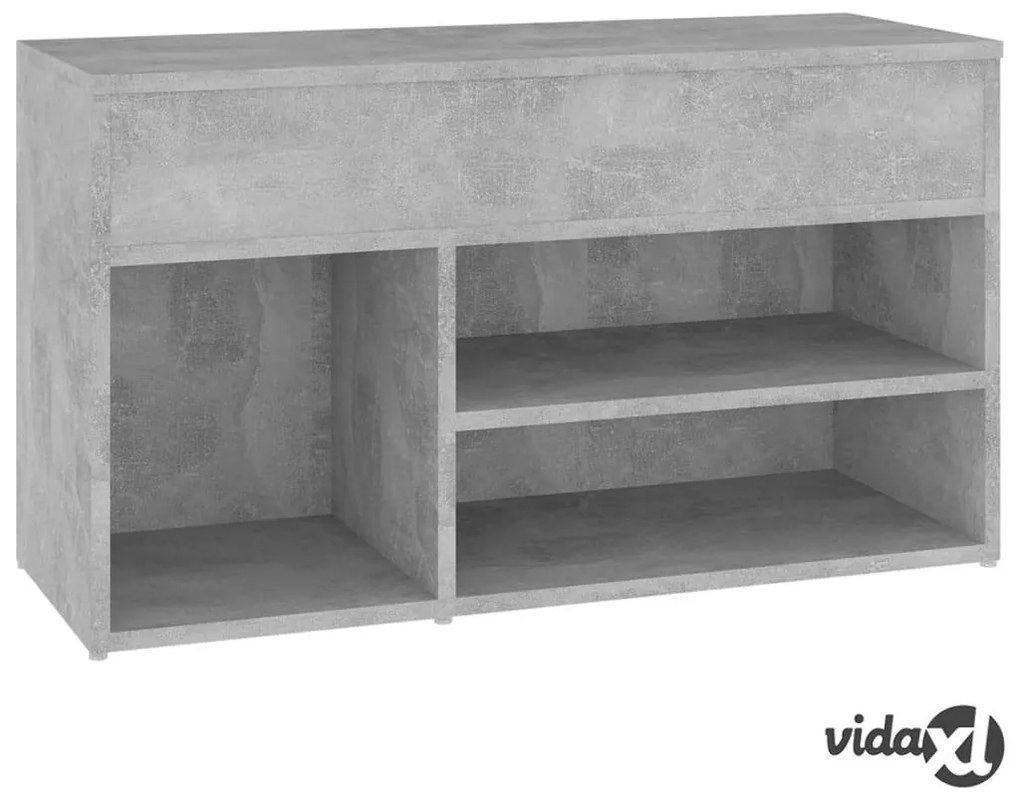 vidaXL Panca Portascarpe Grigio Cemento 80x30x45 cm in Truciolato